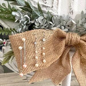 Faux Pearl Dangly Earrings Bundle Set of Two Pairs